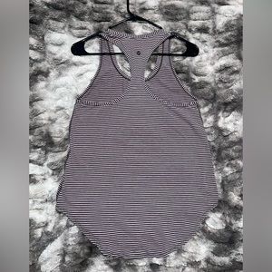 Lululemon Size 8 Pink & Black Striped Love Tank